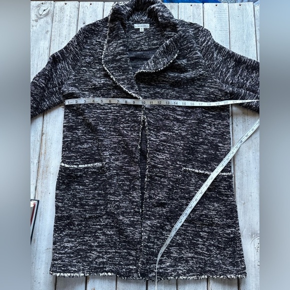 Max Studio | marled knit | cardigan | drape front | pocket | jacket | m - Picture 4 of 11